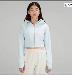 Lululemon Light Blue Cropped Hoodie size 14